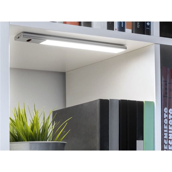 Lampe LED sous meuble KAUS en aluminium avec capteur tactile de proximité, rechargeable, 3 tons de lumière, 24cm/40cm/60cm