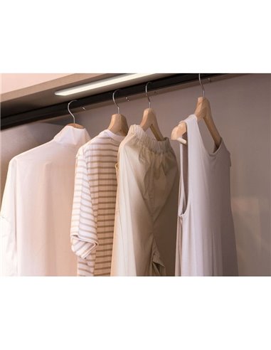 Luminária LED KAUS para armários em alumínio com sensor de proximidade, recarregável, 3 tons de luz, 24cm/40cm/60cm