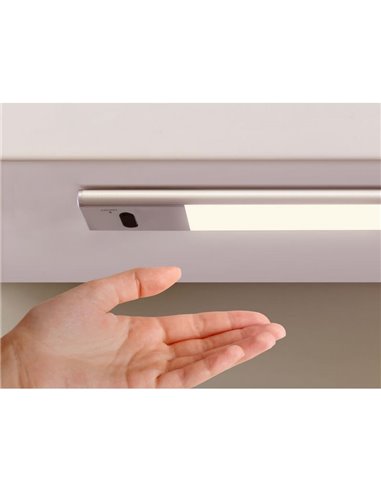  Aplique LED bajo mueble KAUS aluminio con sensor táctil de proximidad, recargable, 3 tonos de luz, 24cm/40cm/60cm