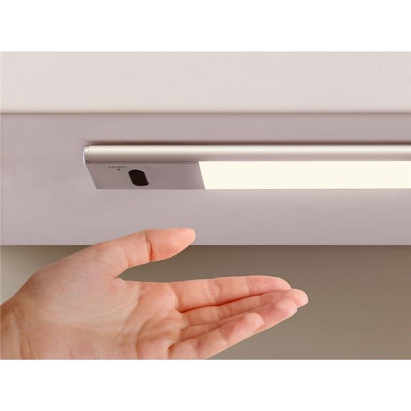 Lampe LED sous meuble KAUS en aluminium avec capteur tactile de proximité, rechargeable, 3 tons de lumière, 24cm/40cm/60cm