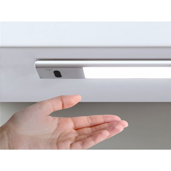 Lampe LED sous meuble KAUS en aluminium avec capteur tactile de proximité, rechargeable, 3 tons de lumière, 24cm/40cm/60cm