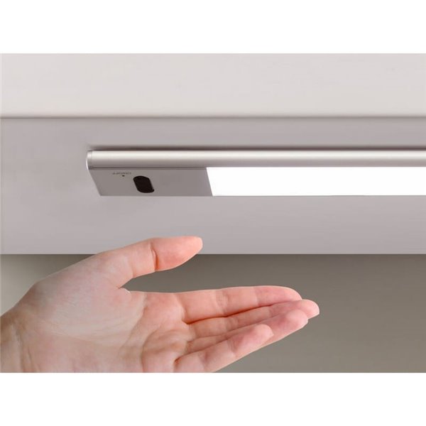 Lampe LED sous meuble KAUS en aluminium avec capteur tactile de proximité, rechargeable, 3 tons de lumière, 24cm/40cm/60cm