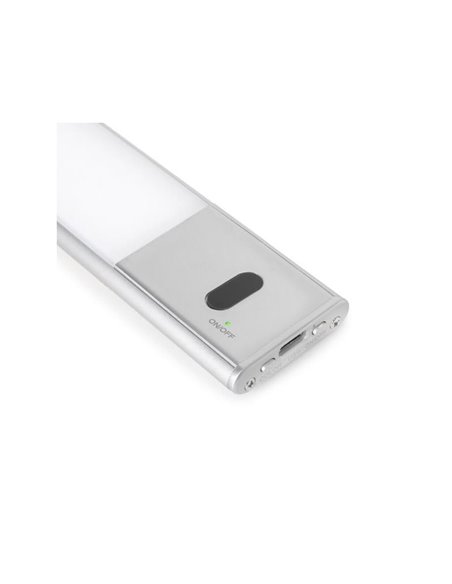 Aplique LED bajo mueble KAUS aluminio con sensor táctil de proximidad, recargable, 3 tonos de luz, 24cm/40cm/60cm