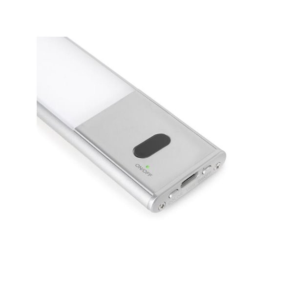 Lampe LED sous meuble KAUS en aluminium avec capteur tactile de proximité, rechargeable, 3 tons de lumière, 24cm/40cm/60cm