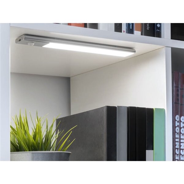 Aplique LED bajo mueble KAUS aluminio con sensor de movimiento, recargable, 3 tonos de luz, 24cm/40cm/60cm