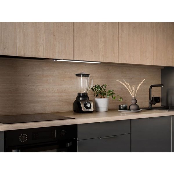 Aplique LED bajo mueble KAUS BLACK negro con sensor de movimiento, recargable, 3 tonos de luz, 24cm/40cm/60cm