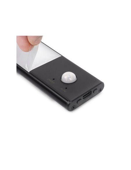 Aplique LED bajo mueble KAUS BLACK negro con sensor de movimiento, recargable, 3 tonos de luz, 24cm/40cm/60cm