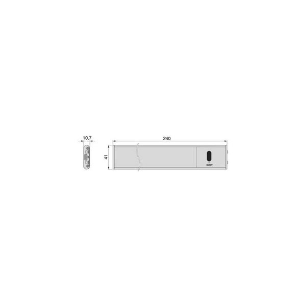 Aplique LED bajo mueble KAUS BLACK negro con sensor táctil de proximidad, recargable, 3 tonos de luz, 24cm/40cm/60cm