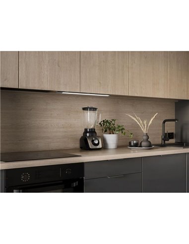 Aplique LED bajo mueble KAUS BLACK negro con sensor táctil de proximidad, recargable, 3 tonos de luz, 24cm/40cm/60cm