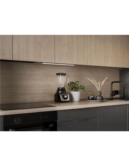 Aplique LED bajo mueble KAUS BLACK negro con sensor táctil de proximidad, recargable, 3 tonos de luz, 24cm/40cm/60cm