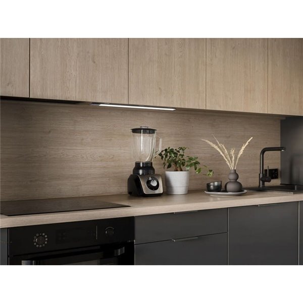 Aplique LED bajo mueble KAUS BLACK negro con sensor táctil de proximidad, recargable, 3 tonos de luz, 24cm/40cm/60cm
