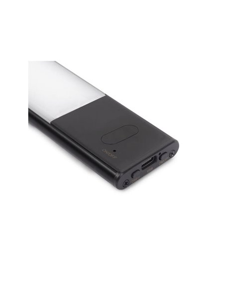 Aplique LED bajo mueble KAUS BLACK negro con sensor táctil de proximidad, recargable, 3 tonos de luz, 24cm/40cm/60cm