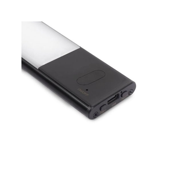 Aplique LED bajo mueble KAUS BLACK negro con sensor táctil de proximidad, recargable, 3 tonos de luz, 24cm/40cm/60cm