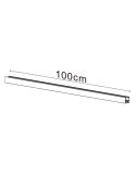 Carril para focos magnéticos 48V de superficie - Magneto - 1m negro
