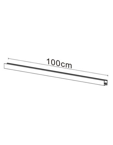 Carril para focos magnéticos 48V de superficie - Magneto - 1m negro