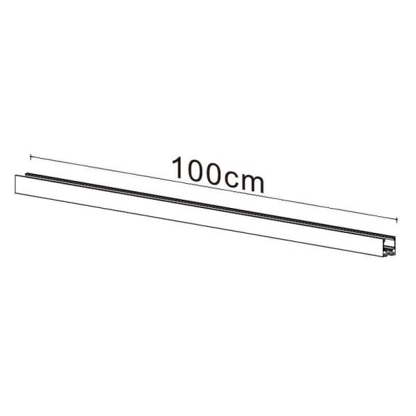 Carril para focos magnéticos 48V de superficie - Magneto - 1m negro