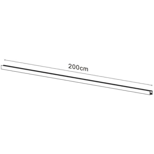 Trilho magnético para holofotes de superfície 48V - Magneto - 2m preto