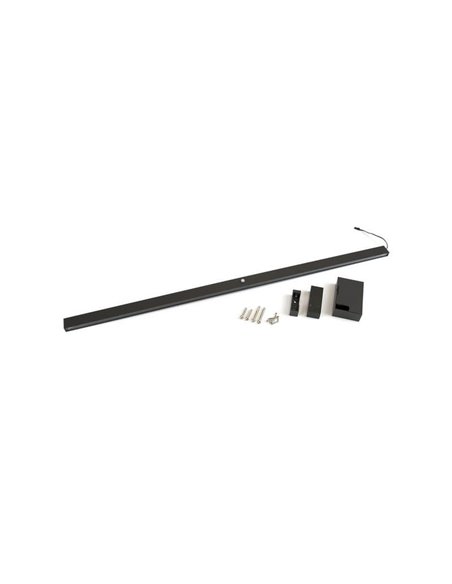 Barra perchero para armario con luz LED CASTOR, moka, batería extraíble y sensor de movimiento, plástico y aluminio, medidas L55