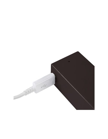 Barra perchero para armario con luz LED CASTOR, moka, batería extraíble y sensor de movimiento, plástico y aluminio, medidas L55