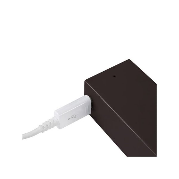 Barra perchero para armario con luz LED CASTOR, moka, batería extraíble y sensor de movimiento, plástico y aluminio, medidas L55