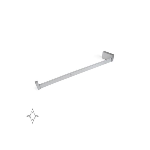 Barra perchero para armario con luz LED CASTOR, gris metalizado, batería extraíble y sensor de movimiento, plástico y aluminio, 