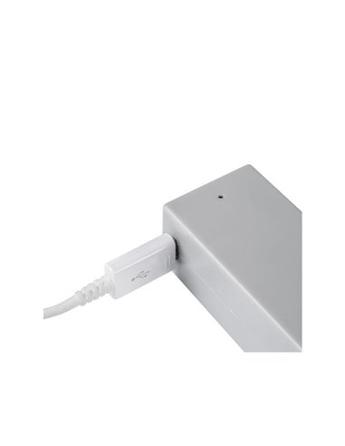 Barra perchero para armario con luz LED CASTOR, gris metalizado, batería extraíble y sensor de movimiento, plástico y aluminio, 