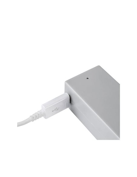 Barra perchero para armario con luz LED CASTOR, gris metalizado, batería extraíble y sensor de movimiento, plástico y aluminio, 