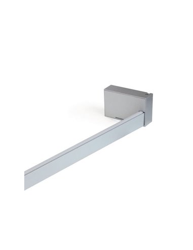 Varão para guarda-roupa CASTOR com iluminação LED, cinza metalizado, bateria removível e sensor de movimento, plástico e alumíni