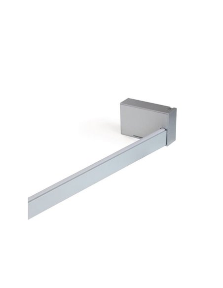 Barra perchero para armario con luz LED CASTOR, gris metalizado, batería extraíble y sensor de movimiento, plástico y aluminio, 