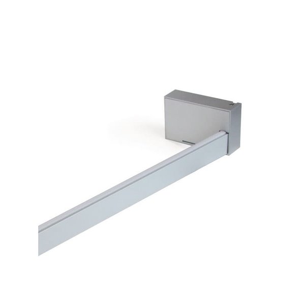 Barra perchero para armario con luz LED CASTOR, gris metalizado, batería extraíble y sensor de movimiento, plástico y aluminio, 