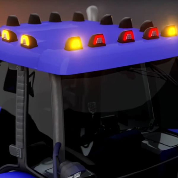 Trator com piloto angular LED neon âmbar aprovado, posição lateral, 12/24 V LD 3087 SM1