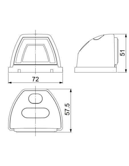 Medidas de Piloto Angular LED Neon Ambar Homologada Posición Lateral 12/24V LD 3087 SM1