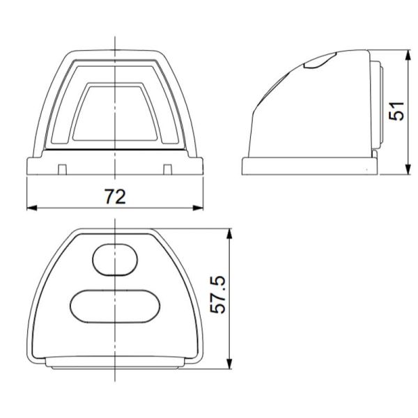 Dimensiones Piloto LED Delantero angular LZD 3088 | Luz de Posición Neon y Dirección | 12V/24V | IP68 | A 1