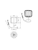 Lámpara de sobremesa con interruptor MADELINE pantalla de tela Ø20cm bombilla excl. 1x E27 max. 10W IP20
