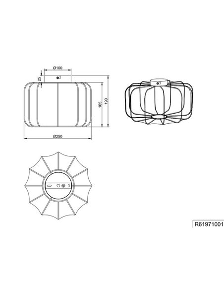 Plafón de techo con pantalla de tela y florón MADELINE Ø25cm bombilla excl. 1x E27 max. 10W IP20