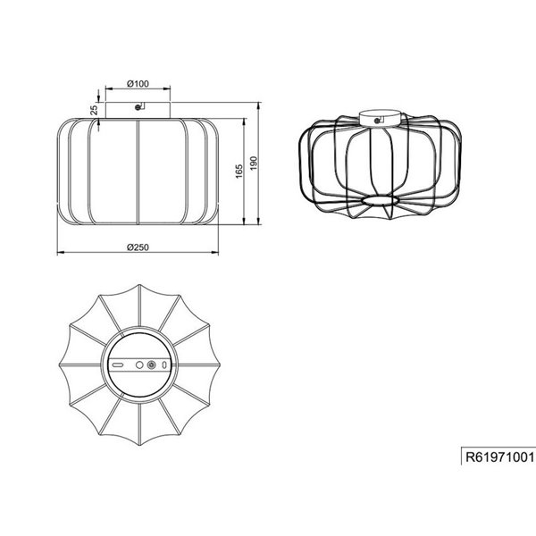 Plafonnier avec abat-jour en tissu et rosace MADELINE Ø25cm hors ampoule. 1x E27 max. 10 W IP20