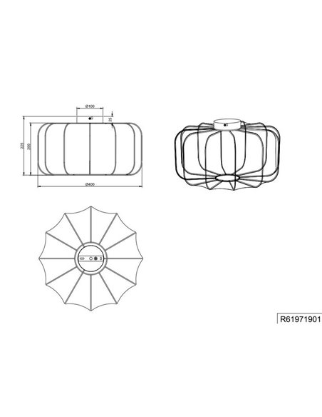 Plafón de techo con pantalla de tela MADELINE Ø40cm bombilla excl. 1x E27 max. 10W IP20