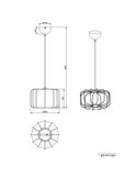 Lámpara de techo pantalla de tela MADELINE Ø25cm altura ajustable bombilla excl. 1x E27 max. 10W IP20