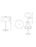 Lámpara de mesa LED recargable USB MUNOZ ↕21cm tipo seta, 3 niveles de luz 1,3W 1x 120lm, 3000K IP20