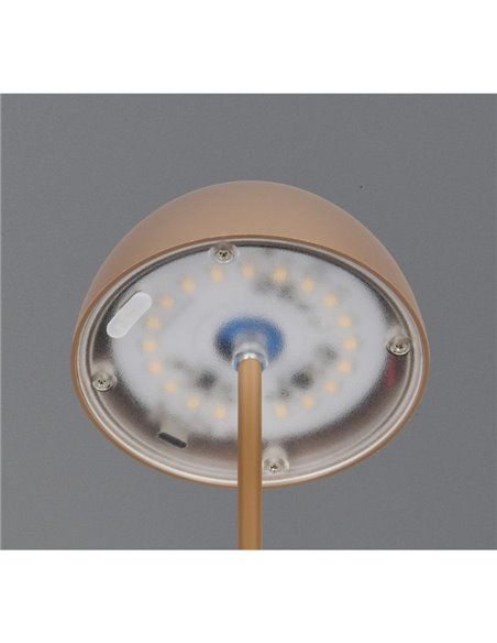 Lámpara LED de sobremesa moderna ORTIZ recargable con USB y regulable 2W 150lm, 3000K IP20