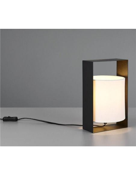 Lampe de table PAIL avec abat-jour en tissu, structure en métal, ampoule exclue. 1x E27 max. 10 W IP20