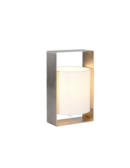 Lampe de table décorative PAIL avec structure en métal et abat-jour en tissu blanc, ampoule exclue. 1x E27 max. 10 W IP20