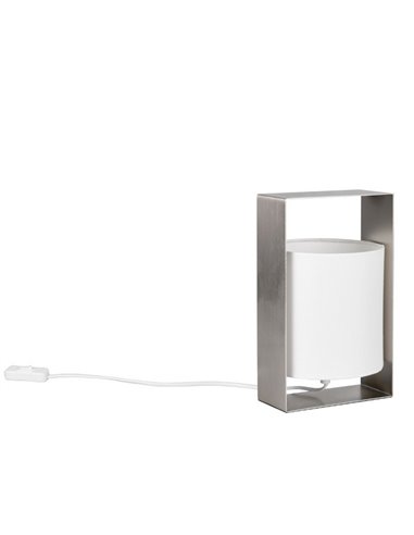 Lampe de table décorative PAIL avec structure en métal et abat-jour en tissu blanc, ampoule exclue. 1x E27 max. 10 W IP20