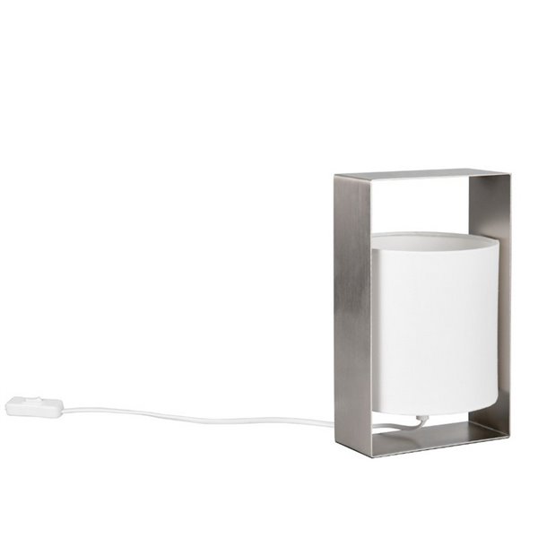 Lampe de table décorative PAIL avec structure en métal et abat-jour en tissu blanc, ampoule exclue. 1x E27 max. 10 W IP20