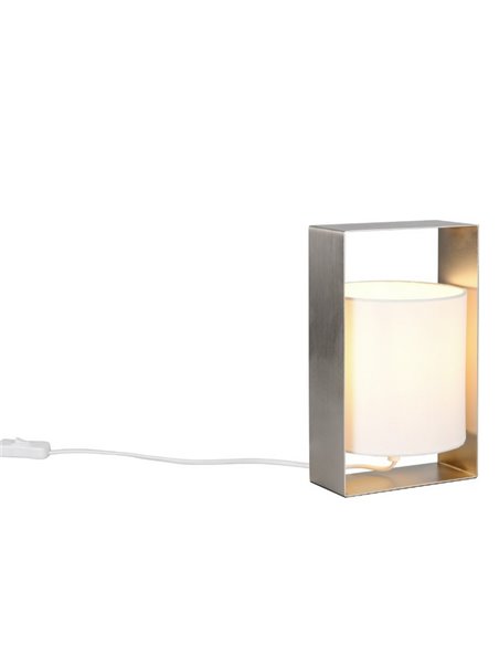 Lampe de table décorative PAIL avec structure en métal et abat-jour en tissu blanc, ampoule exclue. 1x E27 max. 10 W IP20