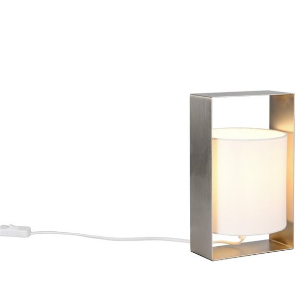 Lampe de table décorative PAIL avec structure en métal et abat-jour en tissu blanc, ampoule exclue. 1x E27 max. 10 W IP20