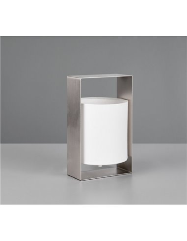Lampe de table décorative PAIL avec structure en métal et abat-jour en tissu blanc, ampoule exclue. 1x E27 max. 10 W IP20