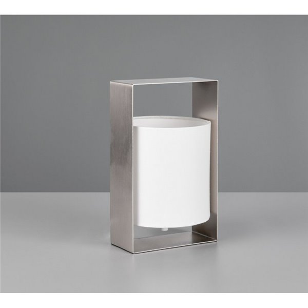 Lampe de table décorative PAIL avec structure en métal et abat-jour en tissu blanc, ampoule exclue. 1x E27 max. 10 W IP20