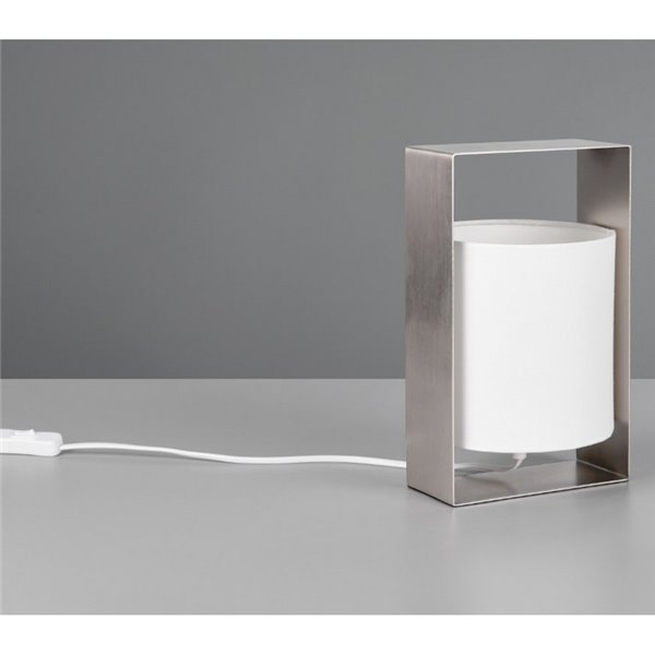 Lampe de table décorative PAIL avec structure en métal et abat-jour en tissu blanc, ampoule exclue. 1x E27 max. 10 W IP20
