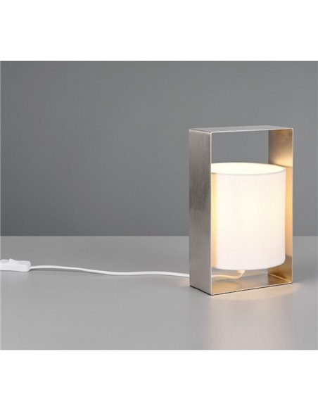Lámpara de sobremesa decorativa PAIL estructura metálica y pantalla de tela blanca bombilla excl. 1x E27 max. 10W IP20